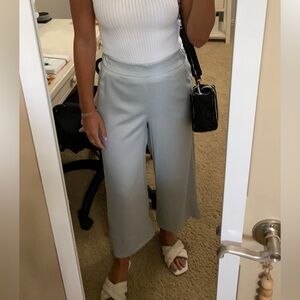 Pale blue silk pants